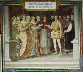 Ægteskabet mellem Ottavio Farnese og Margaret af Østrig, Villa Farnese, Caprarola, Italien